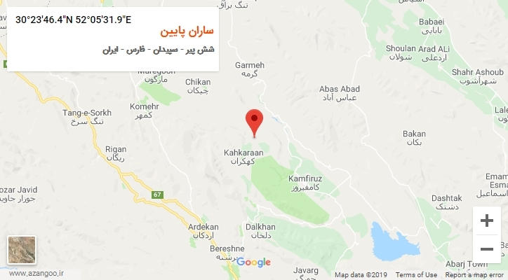 روستای ساران پایین بر روی نقشه
