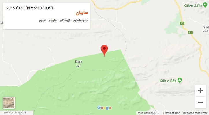 روستای سایبان بر روی نقشه