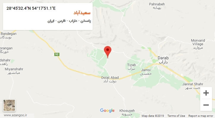 روستای سعیدآباد بر روی نقشه