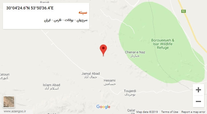 روستای سبنه بر روی نقشه