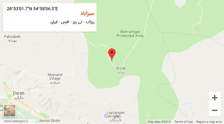 روستای سبزآباد بر روی نقشه