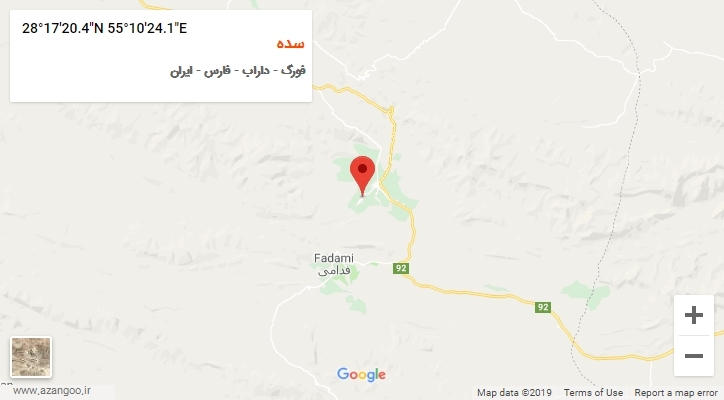 روستای سده بر روی نقشه