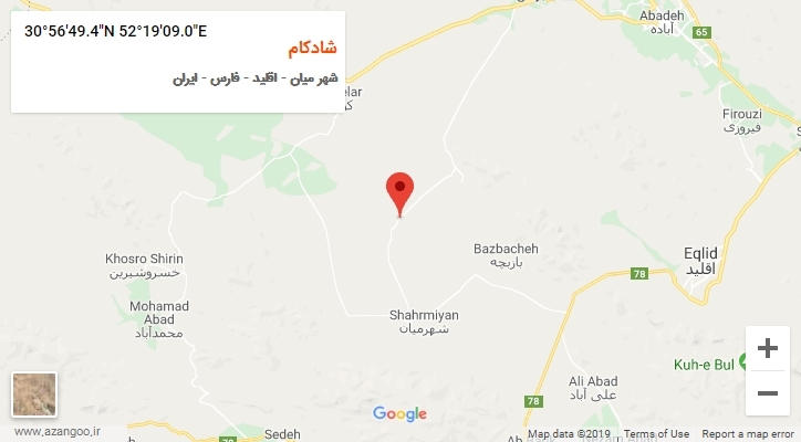 روستای شادکام بر روی نقشه
