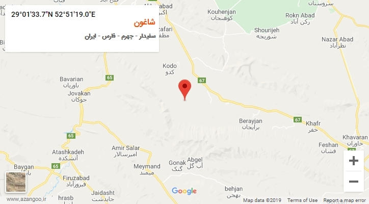 روستای شاغون بر روی نقشه