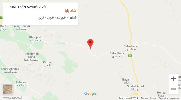 روستای شاه بابا بر روی نقشه