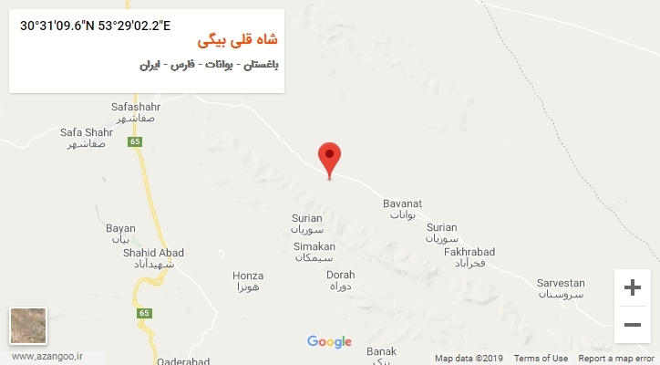 روستای شاه قلی بیگی بر روی نقشه