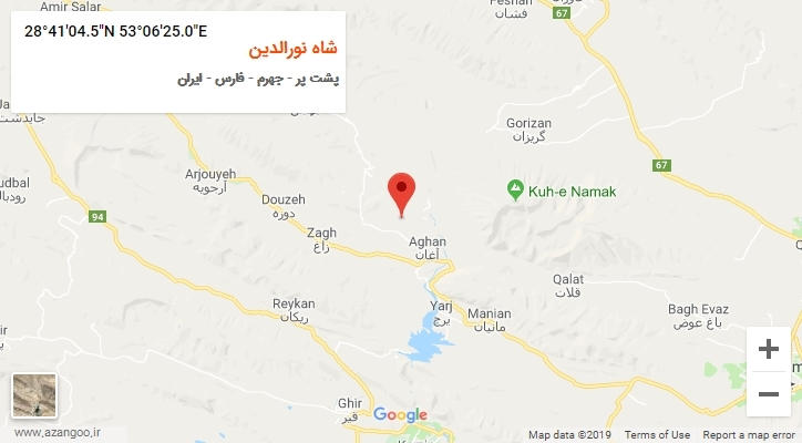 روستای شاه نورالدین بر روی نقشه