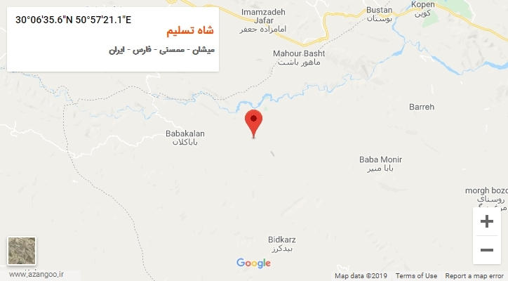 روستای شاه تسلیم بر روی نقشه