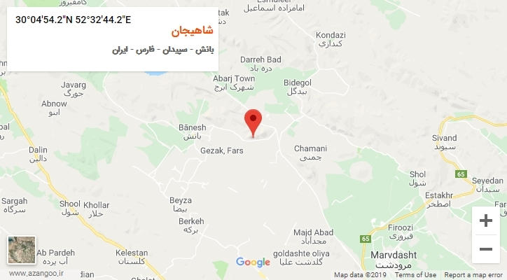 روستای شاهیجان بر روی نقشه