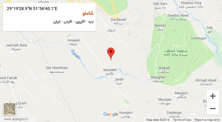 روستای شاملو بر روی نقشه
