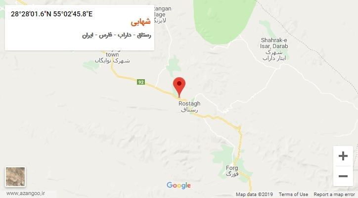 روستای شهابی بر روی نقشه