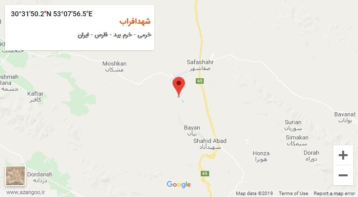 روستای شهدافراب بر روی نقشه