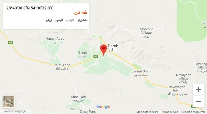 روستای شه نان بر روی نقشه