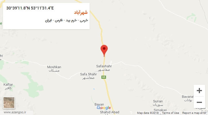 روستای شهرآباد بر روی نقشه