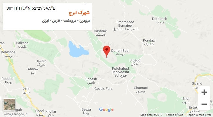 روستای شهرک ابرج بر روی نقشه