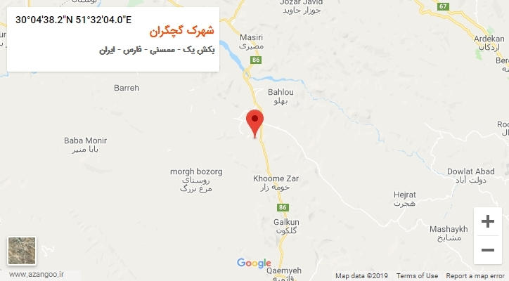 روستای شهرک گچگران بر روی نقشه