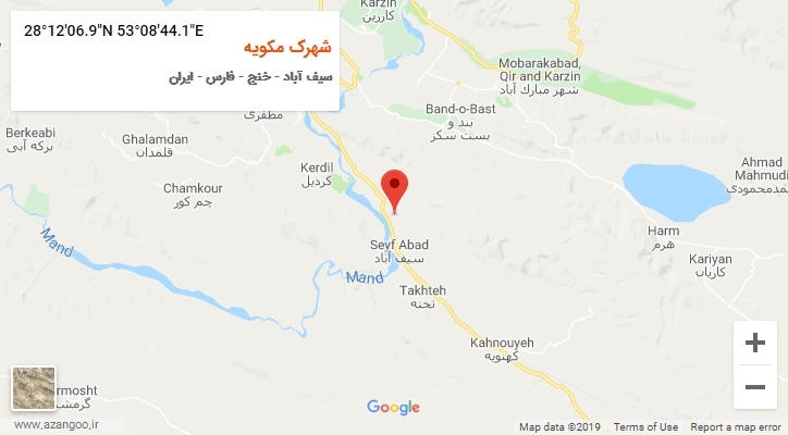 روستای شهرک مکویه بر روی نقشه