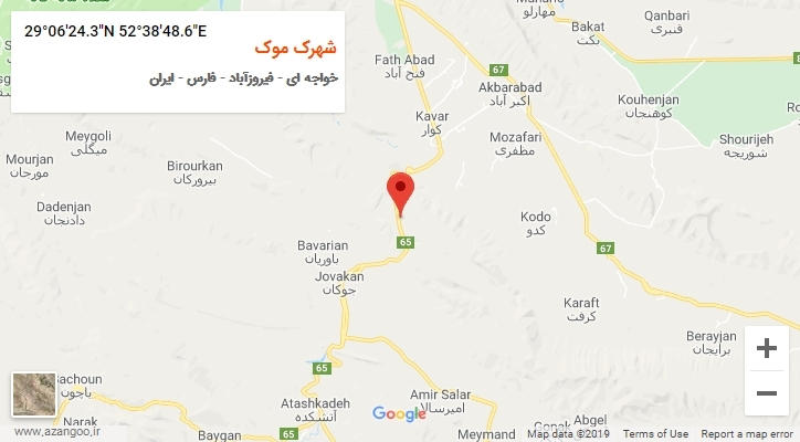 روستای شهرک موک بر روی نقشه