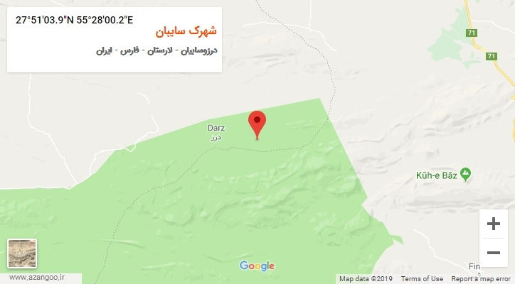 روستای شهرک سایبان بر روی نقشه