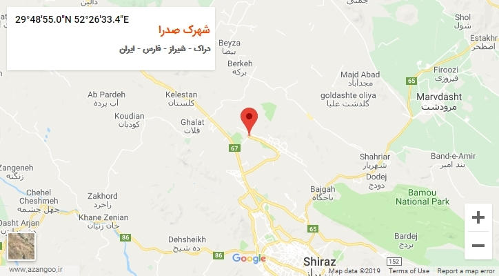 روستای شهرک صدرا بر روی نقشه