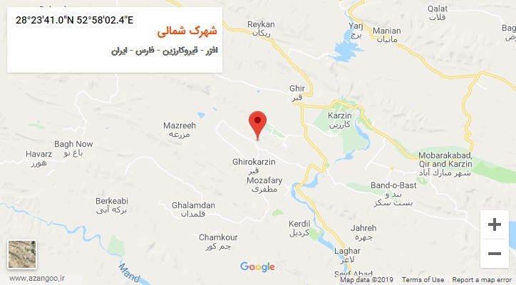 روستای شهرک شمالی بر روی نقشه