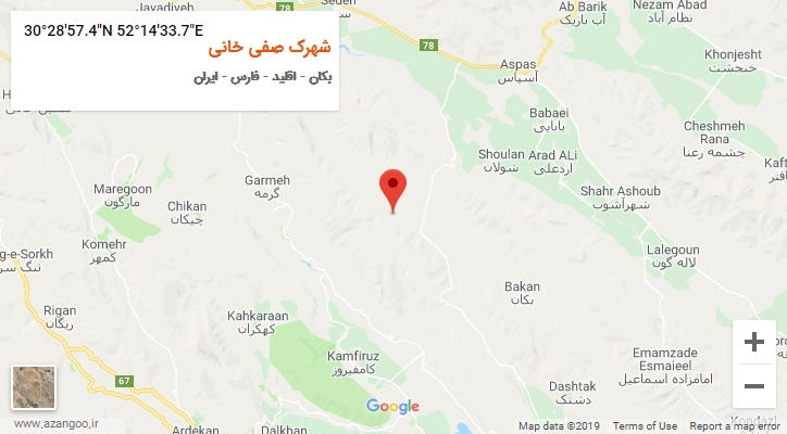 روستای شهرک صفی خانی بر روی نقشه