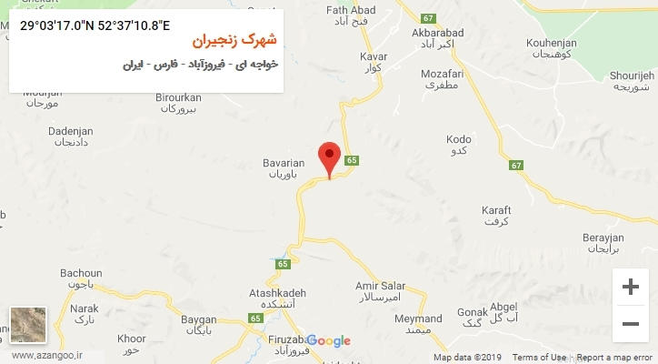 روستای شهرک زنجیران بر روی نقشه