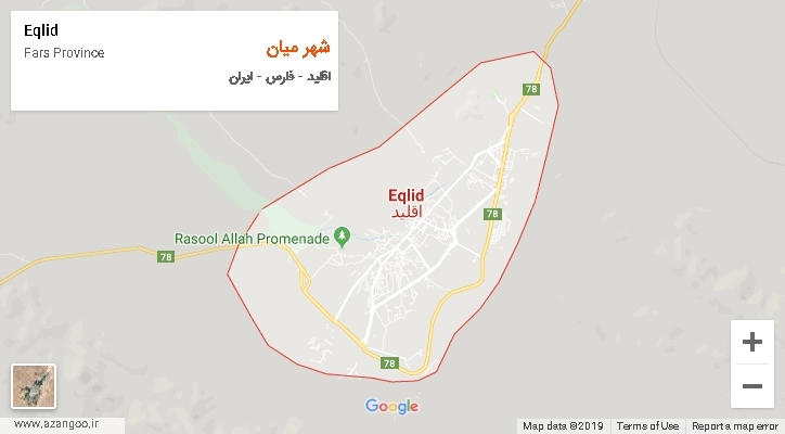 دهستان شهر میان بر روی نقشه