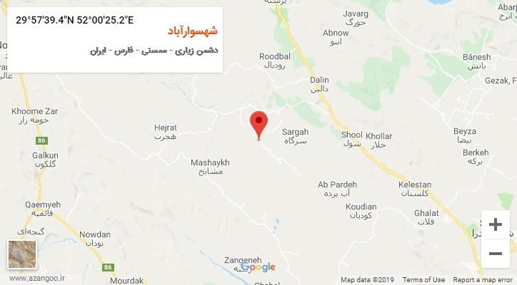 روستای شهسوارآباد بر روی نقشه