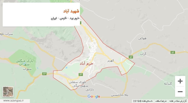 دهستان شهید آباد بر روی نقشه