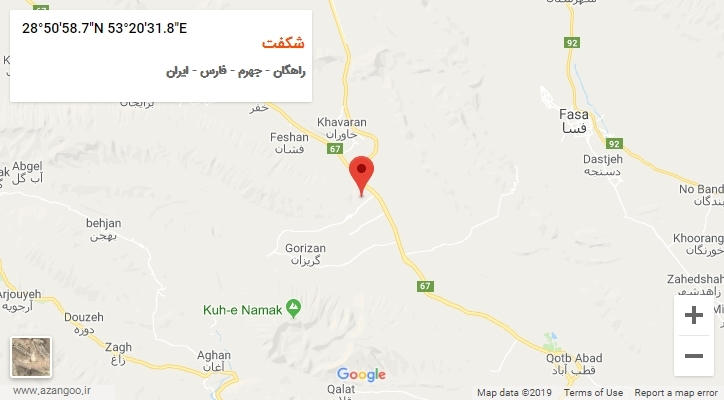 روستای شکفت بر روی نقشه