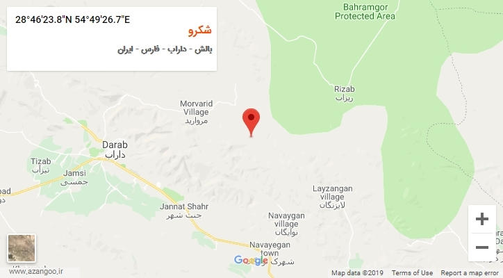 روستای شکرو بر روی نقشه