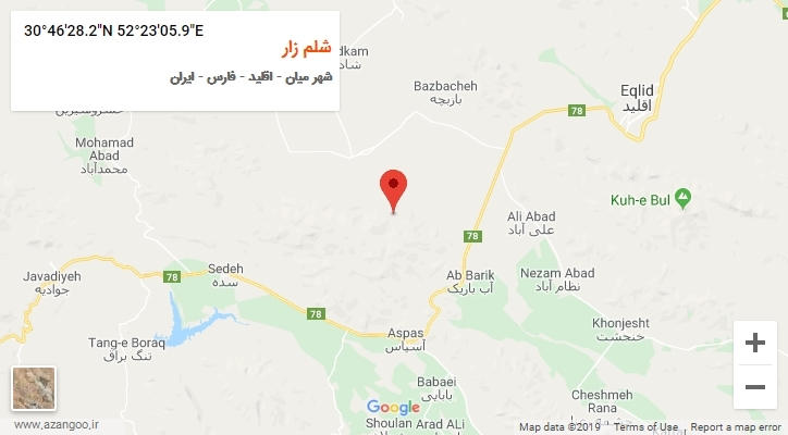 روستای شلم زار بر روی نقشه