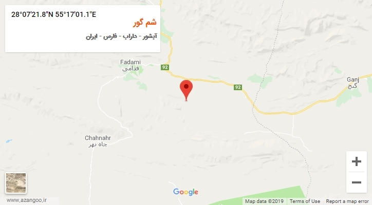 روستای شم گور بر روی نقشه