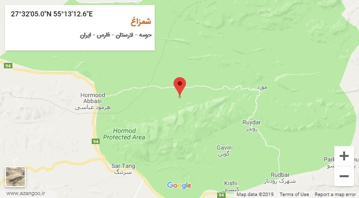 روستای شمزاغ بر روی نقشه