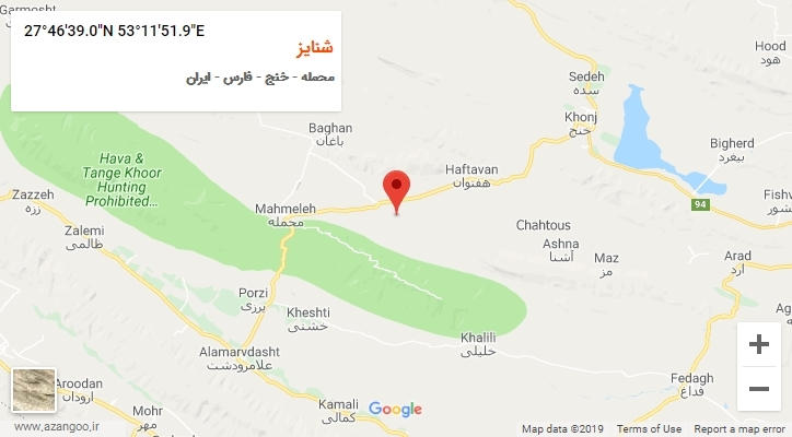 روستای شنایز بر روی نقشه