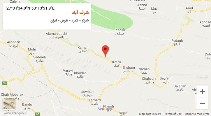 روستای شرف آباد بر روی نقشه