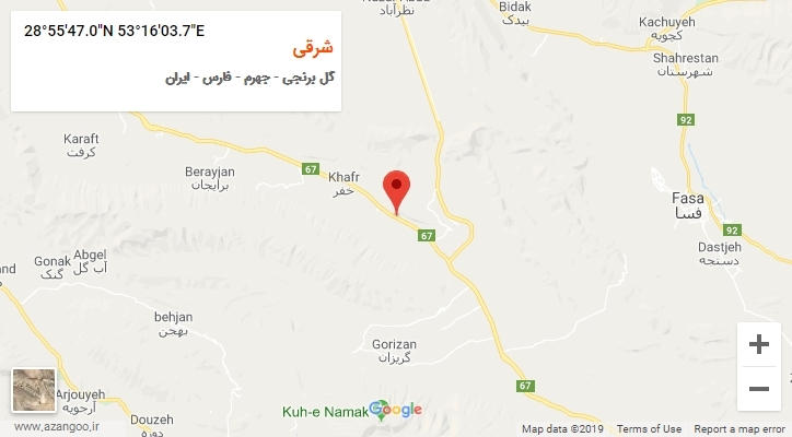روستای شرقی بر روی نقشه
