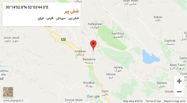 روستای شش پیر بر روی نقشه