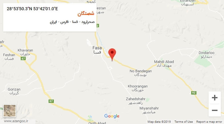 روستای شصتگان بر روی نقشه