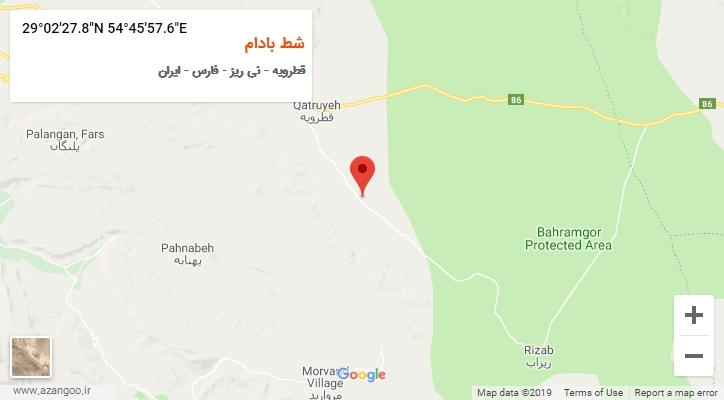 روستای شط بادام بر روی نقشه