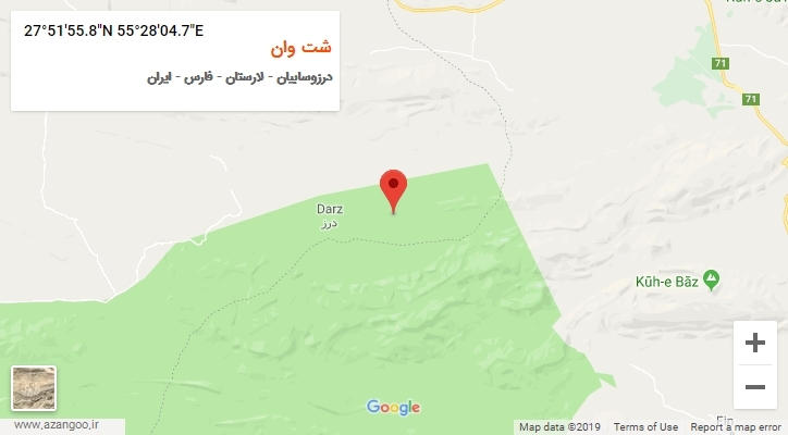 روستای شت وان بر روی نقشه
