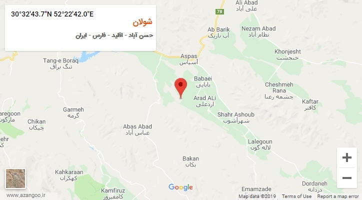 روستای شولان بر روی نقشه