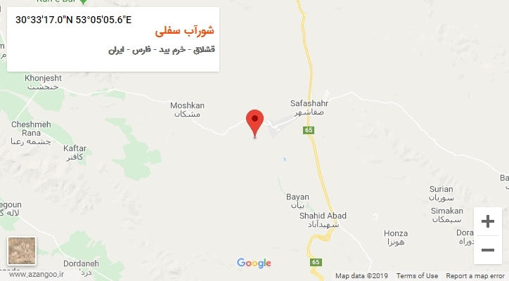 روستای شورآب سفلی بر روی نقشه