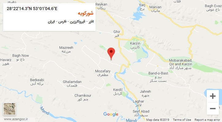 روستای شورکویه بر روی نقشه