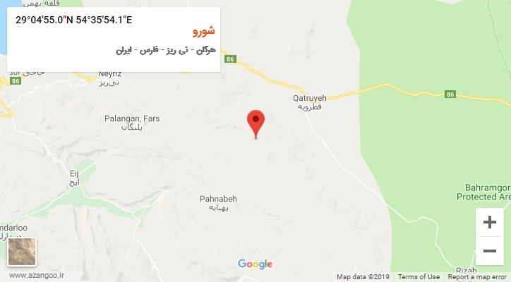 روستای شورو بر روی نقشه