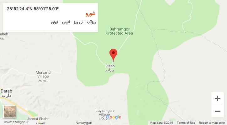 روستای شورو بر روی نقشه