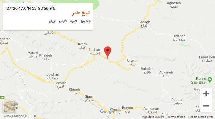 روستای شیخ عامر بر روی نقشه