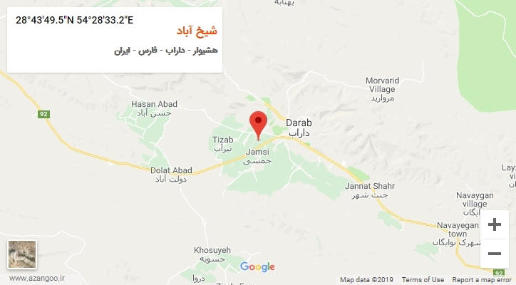 روستای شیخ آباد بر روی نقشه
