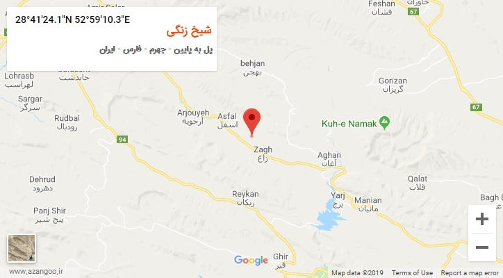 روستای شیخ زنگی بر روی نقشه